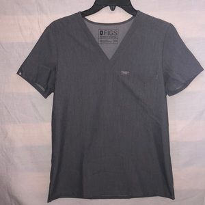 FIGS catarina scrub top, graphite, XXS